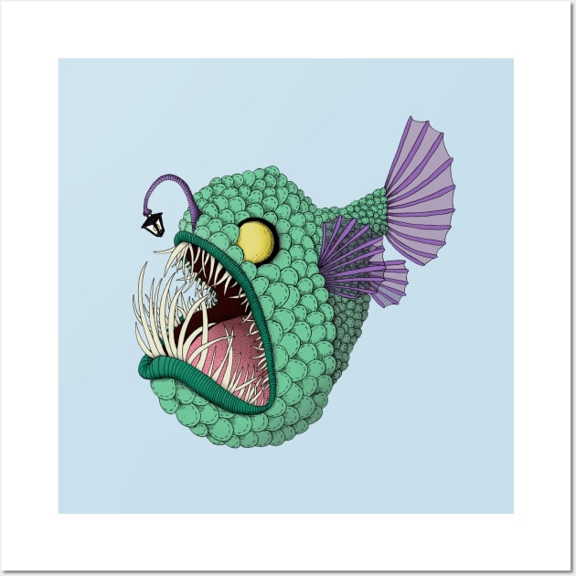 Deep Sea Angler Wall Art by agrapedesign